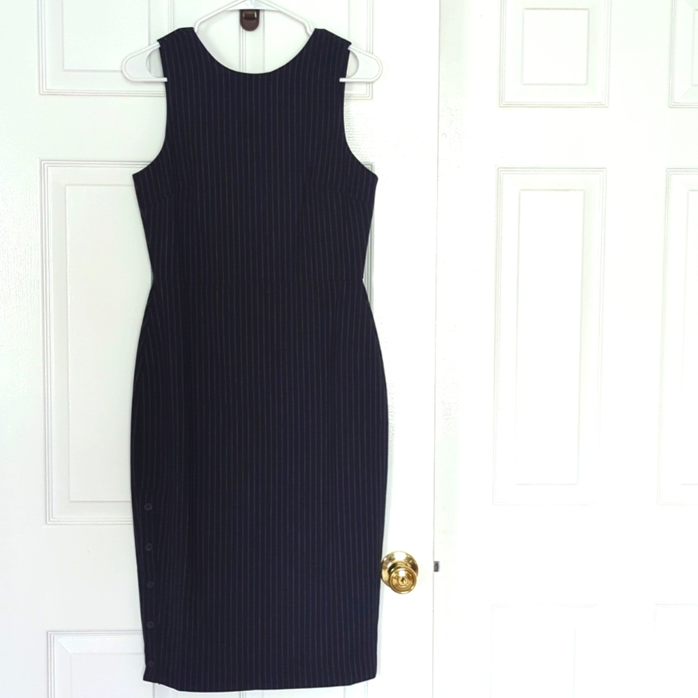 New Banana Republic Women's Striped Ponte Sheath Dress Navy Size 4